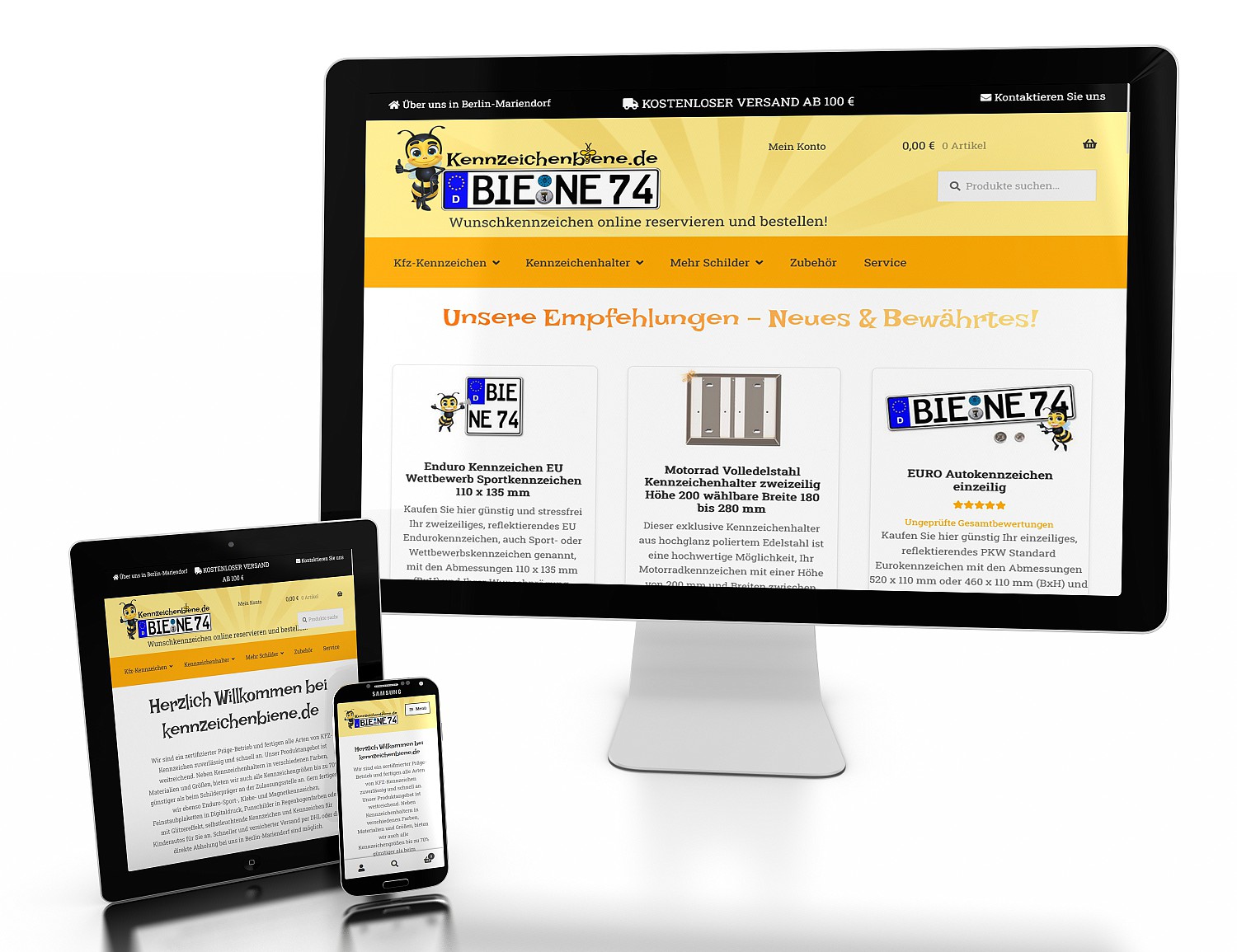 RELAUNCH Online Shop Kennzeichenbiene